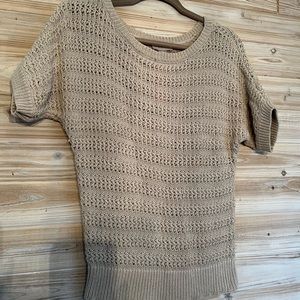 Loft Womens short sleeve sweater tan